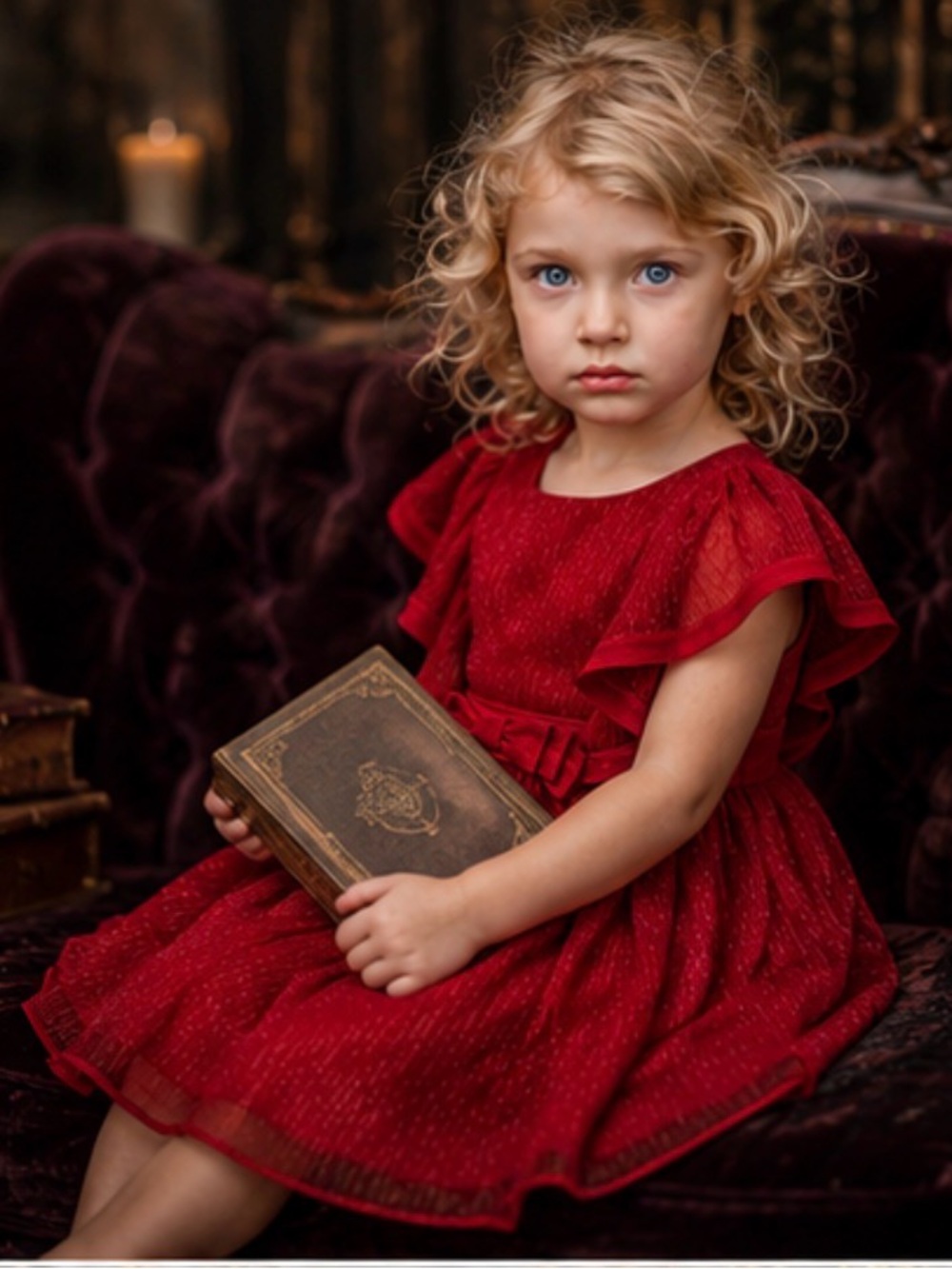Kensie Girl Toddler 2T Red Flutter Sleeve Fit & Flare Holiday Dress NWT - Picture 2 of 12